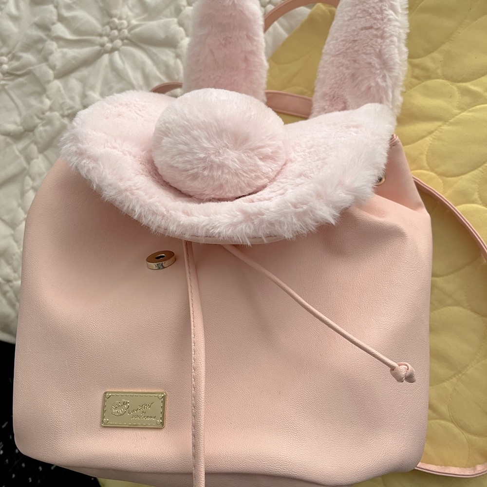 Betsey Johnson pastel baby Pink Bunny Rabbit Backpack Bag Purse